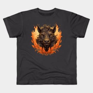 Burning Pig Kids T-Shirt
